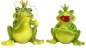 Preview: 2er Set Lustiger Frosch mit Kussmund oder Brille groß ca. 15 cm - Dekofigur